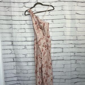 Antonio Melani Floral One Shoulder Wide Leg Romper Jumpsuit Women’s Size 4 Lux